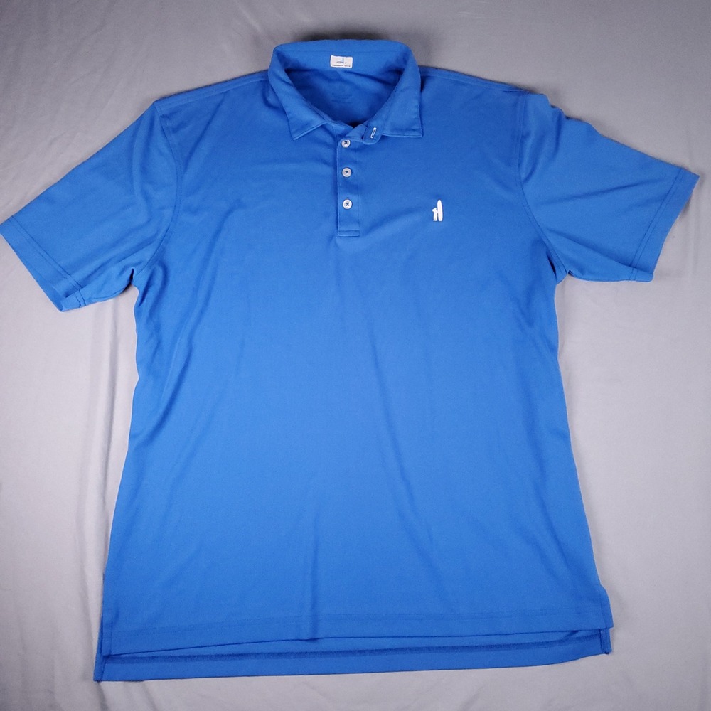 Johnnie O Hangin Out Polo Shirt Mens Large Blue Performance Mesh Short Sleeve